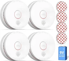 4 x NEW Siterwell 9V Battery Smoke Detector Magnetic Fastening Kit Photoelectric