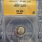 2004-S Silver Proof Roosevelt Dime PCGS PR69 DCAM PR30
