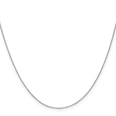 14 Karat Weißgold Zopfkette Halskette, 0,65 mm
