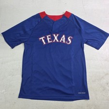 Majestic MLB Texas Rangers Cool Base 2 Button Collar Athletic Shirt Men's M EUC