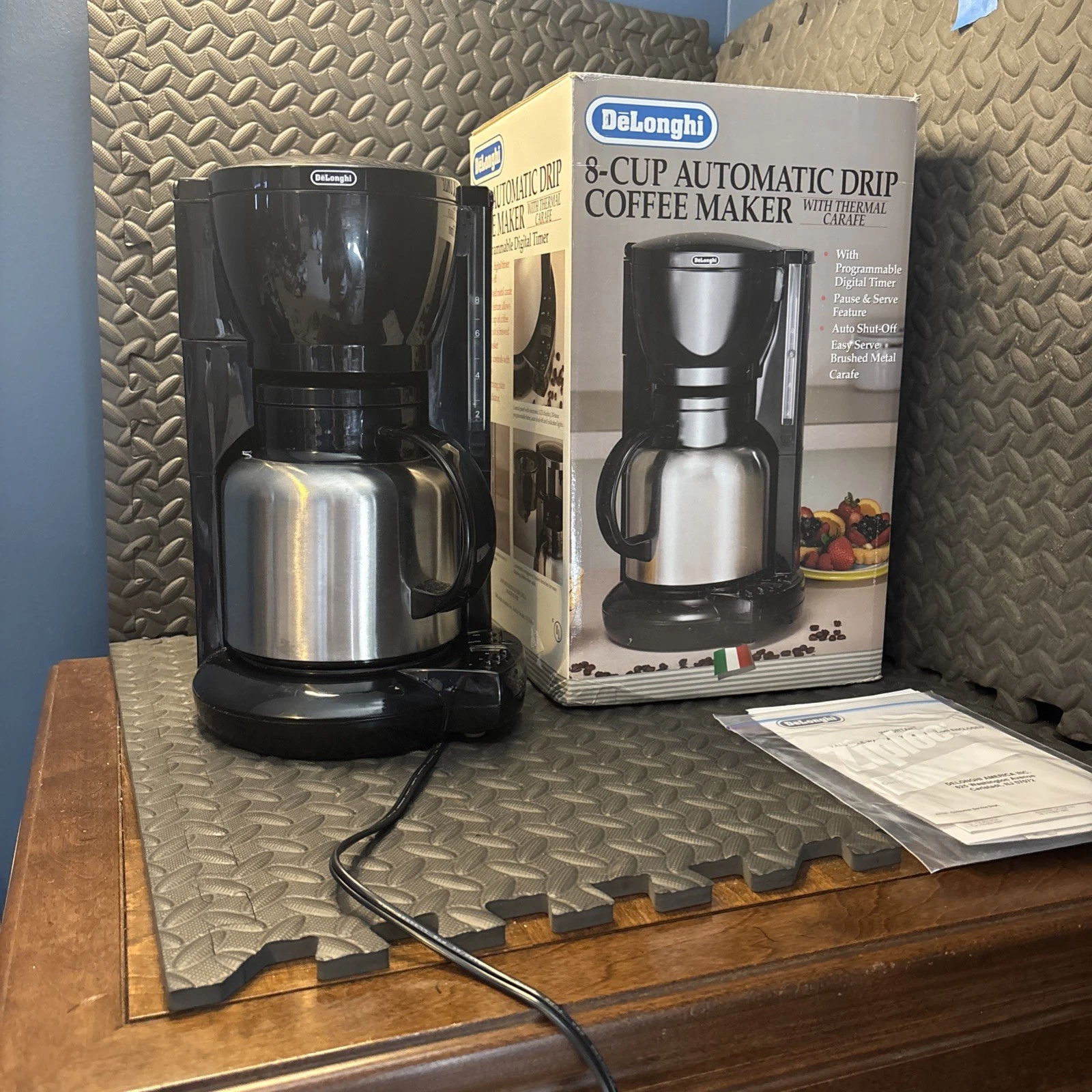 Delonghi 8 Cup Automatic Drip Coffee Maker With Thermal Carafe