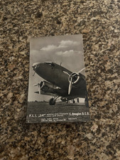 LOT Polish Douglas DC-2 parked at airport very early airline issued postcard
