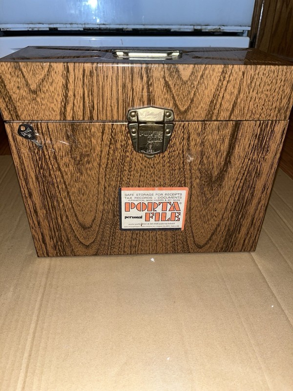 Ballonoff Porta File Metal Box Brown Vintage Made USA with Key Lock