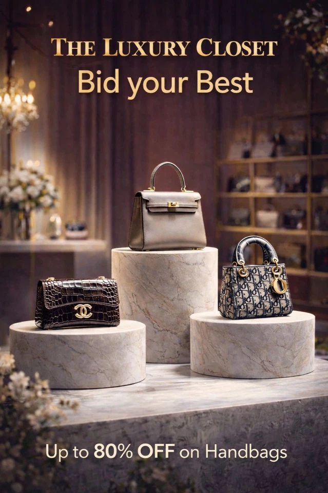 STOP SCROLLING 👜 Up to 80% Off Luxury Handbags — BID Now!!