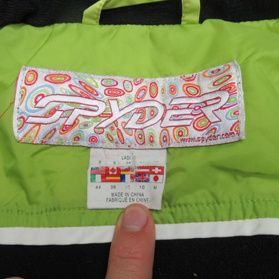 Chaqueta Spyder Mujer 8 Mediana Verde Aislada Con Capucha Wa Exterior Repelente al Agua Foto 4 de 4