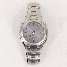 Men's Citizen Eco-Drive Watch Stainless Steel Gray Dial Date E111 Movement