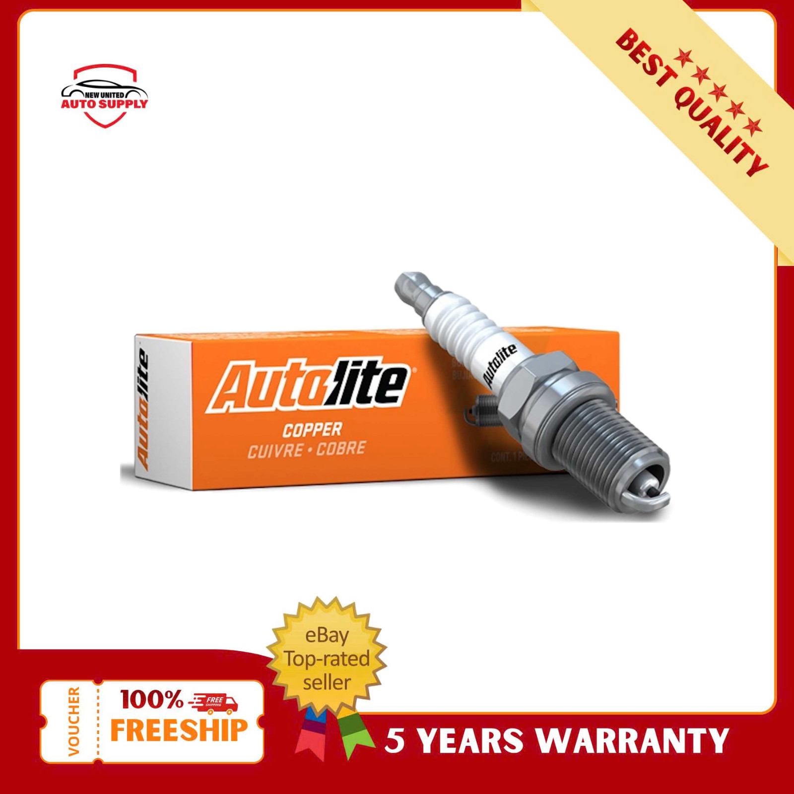 4 PCS 3923 Autolite Copper Spark Plug Heat 10 fits 2001-2009 Volvo S60 S80 XC90