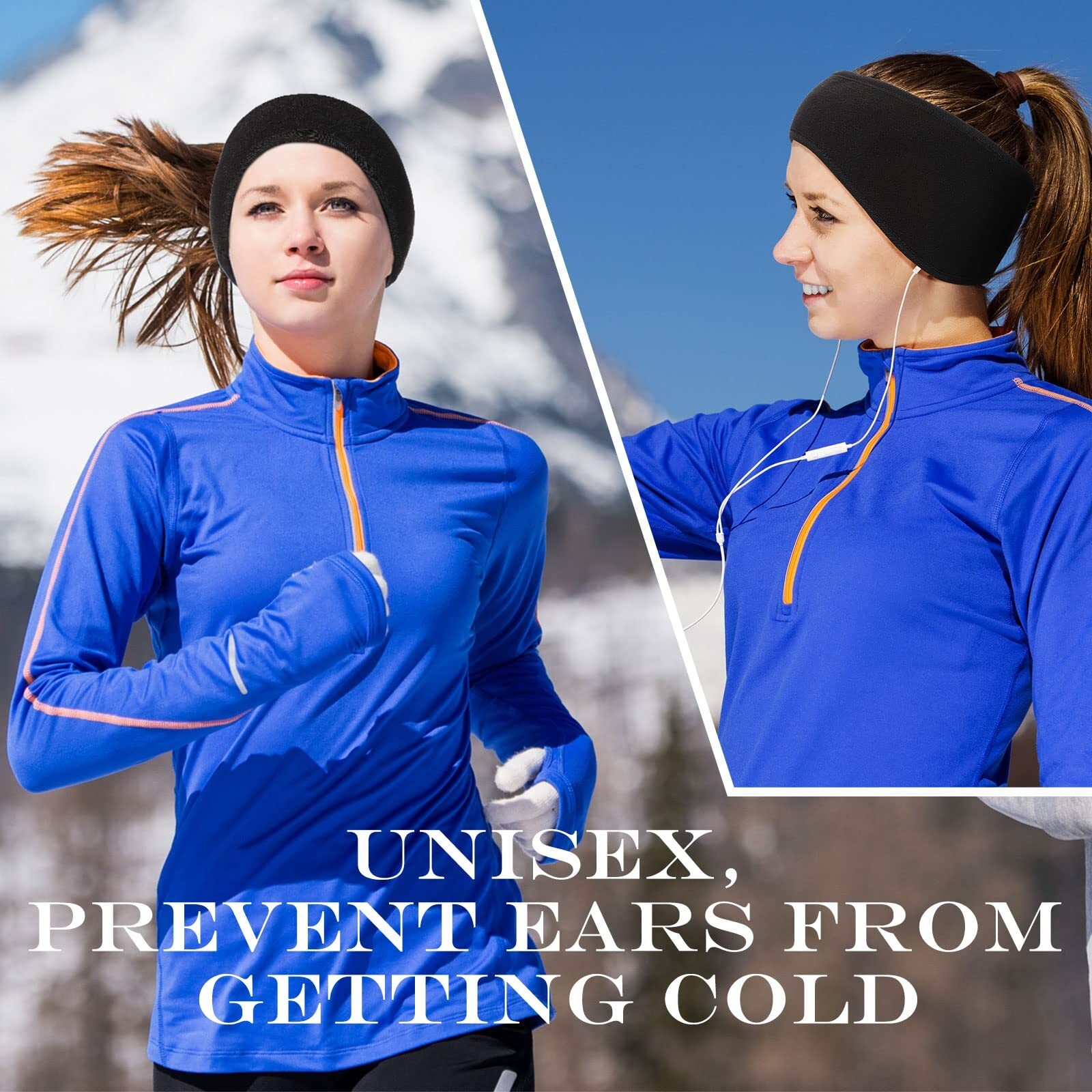 20 Pcs Headband Ear Warmer Polar Fleece Winter Ear Muffs Running Gear Black