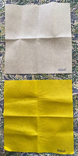 Synthetic Chamois New Set of Two 15 Inch x 15 Inch Made Germany White and Yellow