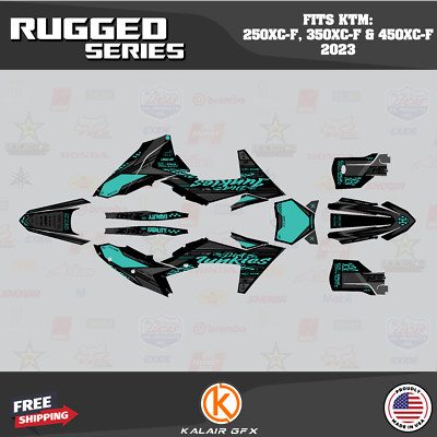 Graphics Kit for KTM 4-stroke 250XC-F, 350XC-F, 450XC-F 2023 Rugged-Teal