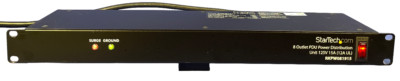 StarTech.com-RKPW081915, 8 Rear Outlet 1RU, Rack- Power/Surge- 120V/15A-6'' Cord