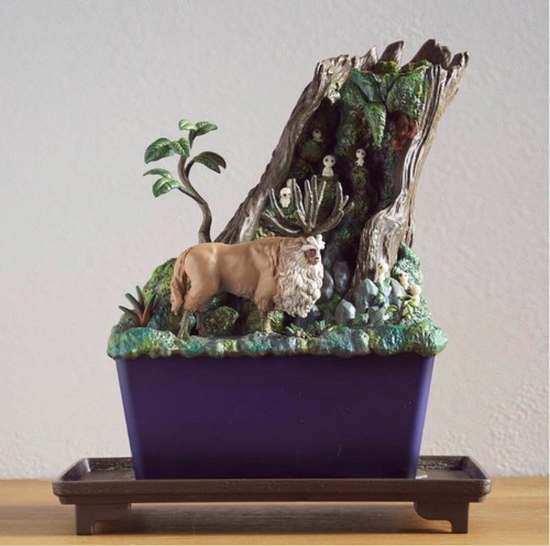 Studio Ghibli Princess Mononoke Water Garden Bonsai Fountain Mysterious Forest - Picture 2 of 9