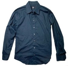 Dolce & Gabbana Men's Long Sleeve Slim Fit Button Up Dress Shirt Italy 54 Blue