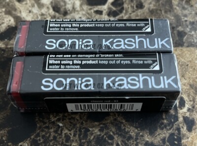 Sonia Kashuk Classic Red 93 Satin Luxe Lipstick SPF 16 Sunscreen Lot Of 2 New