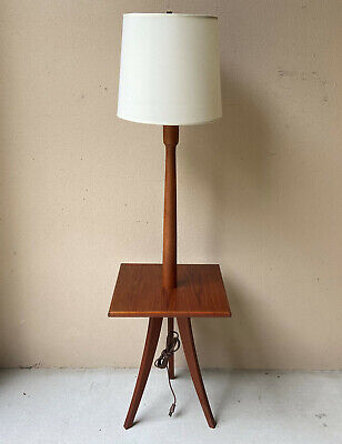 Danish Modern Teak Table Floor Lamp, Floor Lamp With Table Modern
