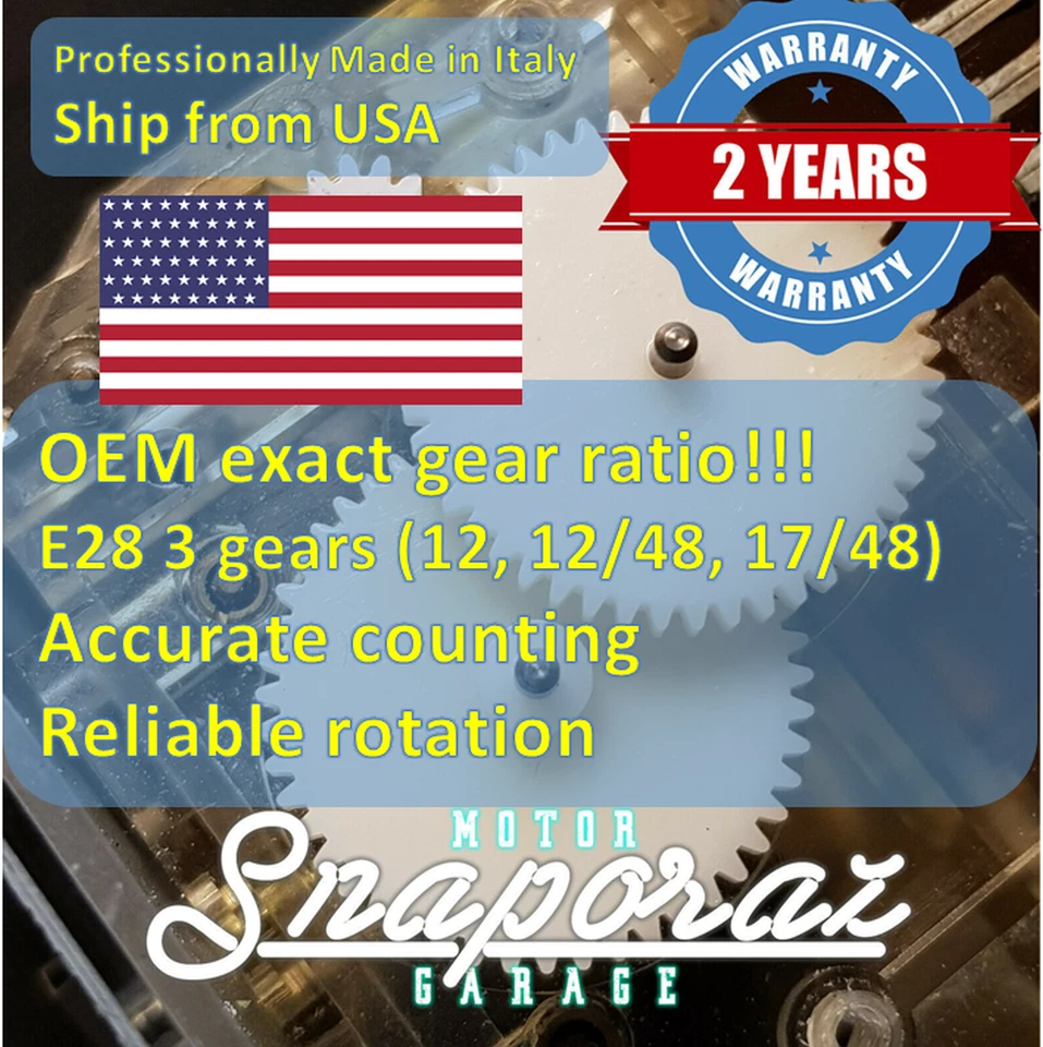 BMW E28 US spec MPH cluster velocímetro 520 525 528 535 M5 odómetro reparación engranajes Foto 3 de 4