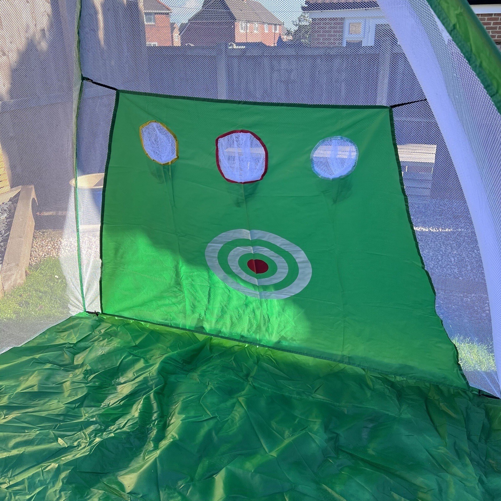 CrossFingers Golf Practise Net With Target & Chipping Holes Green 10ft