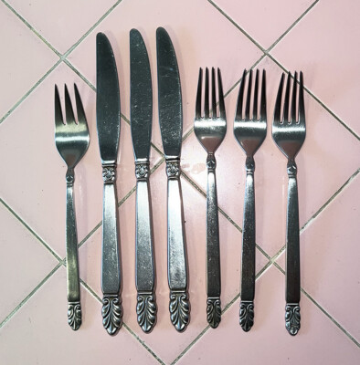 #ad MCM International Stainless 7 pcs Norse Knife Forks Salad Dinner Knife $75.00