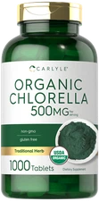 Chlorella Tablets 500mg Organic | 1000 Count | Vegetarian, Non-GMO | by Carlyle