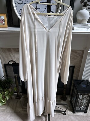 LA VACA LOCA (made in Greece) beige women's oversized tunic cover up dress S M L