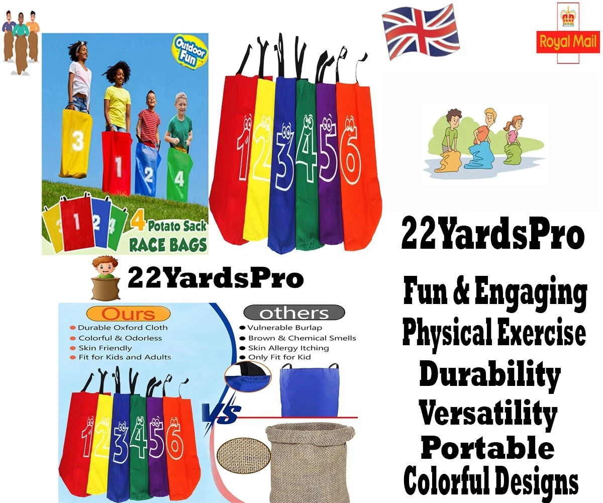 Lot De 8 Sacs De Course En Toile Pour Jeux De Plein Air – 60x100 Cm, Multicolores – Parfaits Pour Les Fêtes De Famille, écoles, Camps D’été