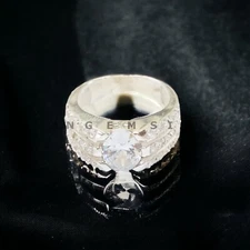 Moissanite Gemstone With 925 Sterling Silver Groom Ring For Men's #AL827