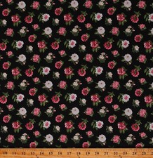 Cotton Pink Peonies Bloom Mini Peony Flowers Fabric Print by the Yard D143.29