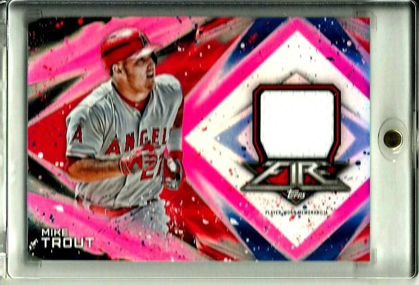 Mike Trout 2017 Topps Fire Fire Relic FR-MT SP D # 11/25 Los Angeles Angels - Image 3 of 3