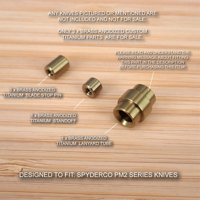 Spyderco Paramilitary PM2 BRASS Ano Titanium Tube + Standoff + Pin (NO KNIFE)