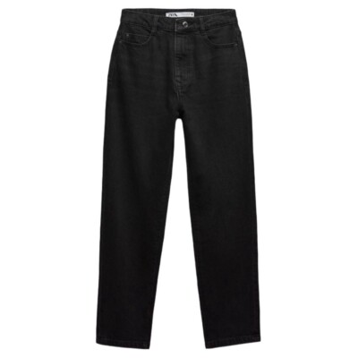 (NWOT) Zara Z1975 High Waist Ankle-Length Mom Jeans   Black, Slim Fit, Size 2