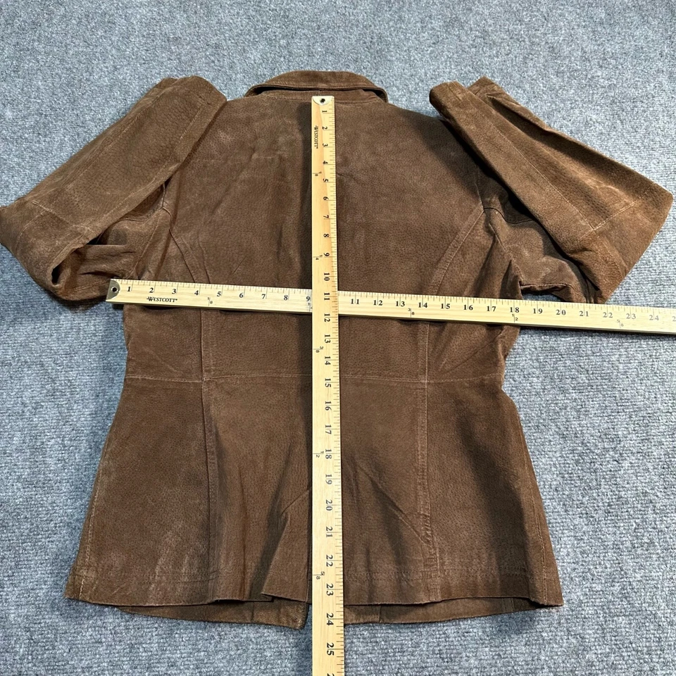 Outer Edge Jacket Womens Medium Brown Leather Full Zip Pockets Outdoor Coat - Image 4 of 4