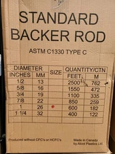 1" Closed Cell Foam Backer Rod - 600 Feet