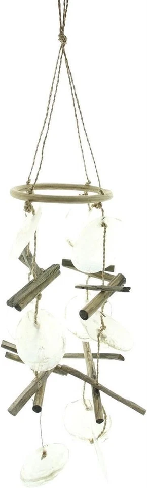 Windspiel "Capiz" 2er Set, Klangspiel, Muscheln, Treibholz, Mobile - Bild 2 von 4