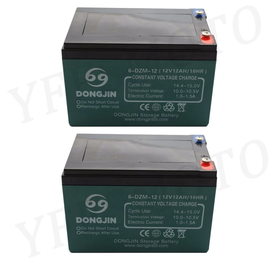 2шт 12V 12ah 6-DZM-12 аккумулятор для квадроцикла скутера электровелосипеда 24V мотор трехколесный багги - Изображение 3 из 4