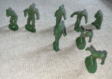 Carzol Army Men Plastic See Pics Vintage Lot of 8 1960  s