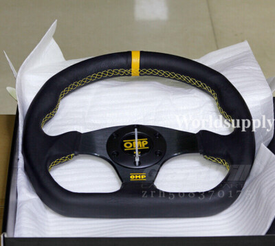 OMP 325mm 13'' Leather D Shape Flat Gaming Racing Steering Wheel Fit for OMP Hub