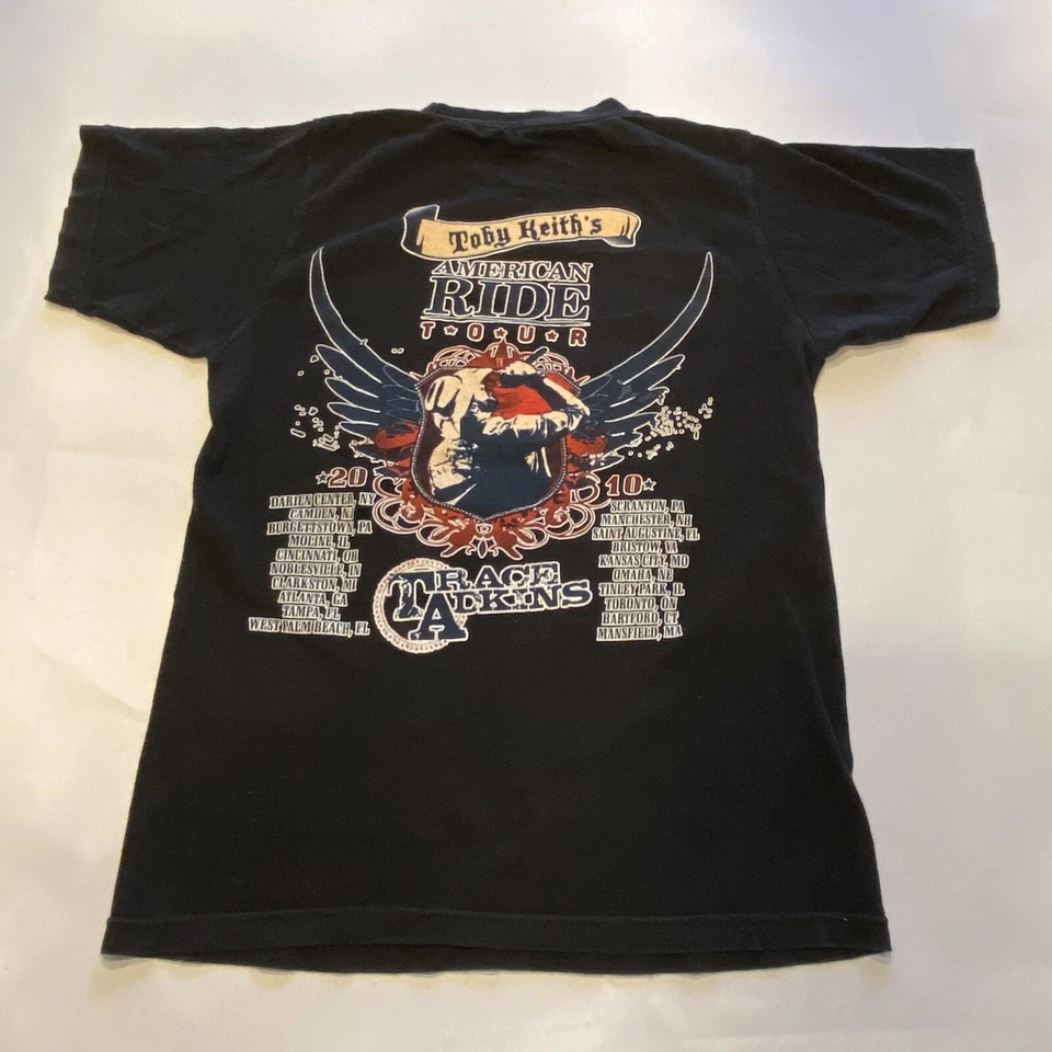 Camiseta Toby Keith’s American Ride Tour 2010 Negra Gráfica Talla S Foto 4 de 4