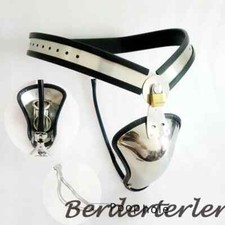 Stainless Steel Male Chastity Panty with Plug Chastity Belt Locking Pants Cage