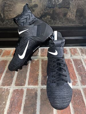 Men's Nike Alpha Menace Elite 2 WD P FlyKnit Black White Sz 13.5