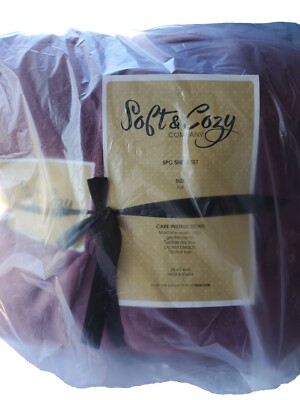 Soft & Cozy Plush Blanket and Plush 5pc. Sheet Set, Full, Blush