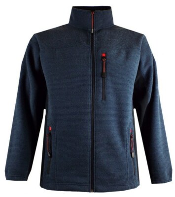 SPIONAGE BONDED RIBBED FLEECE JACKET IN BLUE 7XL 8XL