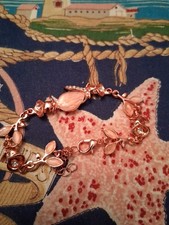 Coppertone Metal And Glass Vintage Very Small Childs Bracelet 2 inches W. Good