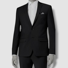  425 Bar III Men's Black Skinny-Fit Stretch Wool Blazer Suit Jacket 36R