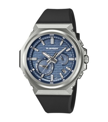 Casio G-Shock Herrenuhr mit blauem Ziffernblatt und schwarzem Armband GST-B1000-2AER