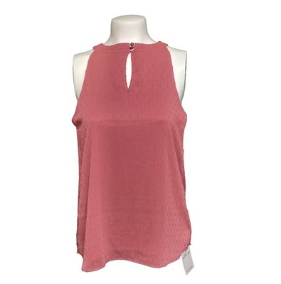 Mauve BCX  Juniors' Clip-Dot Ruffle-Front Sleeveless Top