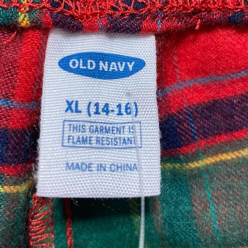 Old Navy Unisex Youth Plaid Pajama Pants Size XL (14-16) Red Green - Picture 10 of 10