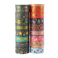 17 Rollen Washi Tape Weihnachten, Washi Tape Set Selbstklebendes, Klebeband Bunt