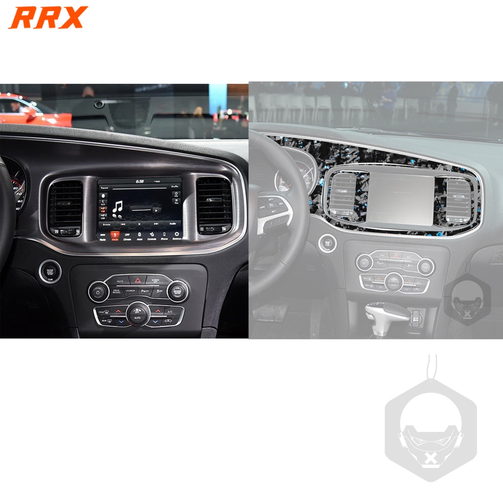 Blue Forged Carbon Fiber Dashboard Speedometer Cover For Dodge Charger 2015-2022