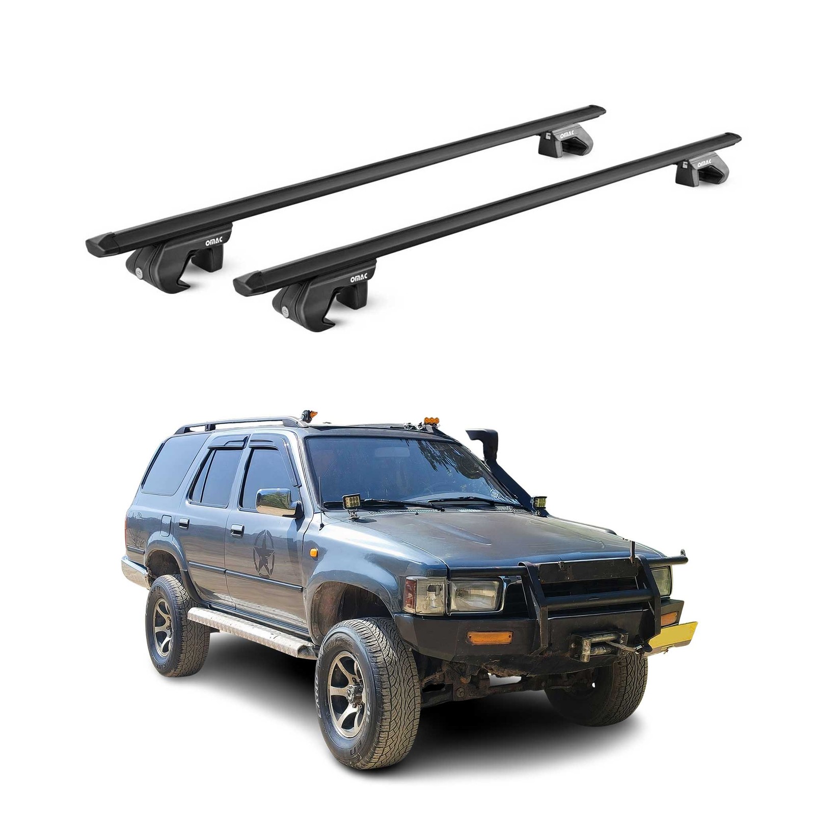 Barres de toit transversales pour Toyota 4 Runner N130 noir alu