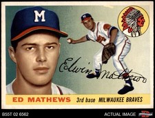 1955 Topps #155 Eddie Mathews Braves HOF 6.5 - EX/MT+